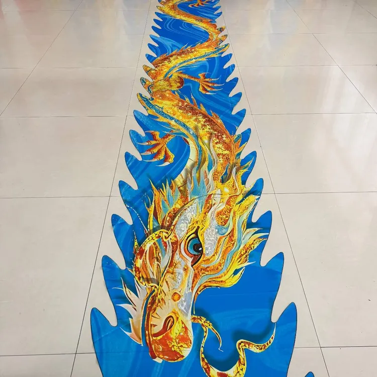 国腾新款8米洒金龙彩绸彩带一体无拼接可水洗健身单独龙衣