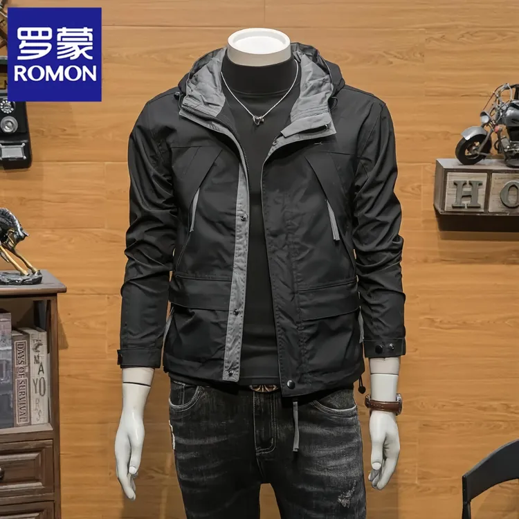 Romon/罗蒙男士工装夹克春秋季新款潮流时尚外套韩版休闲百搭上衣