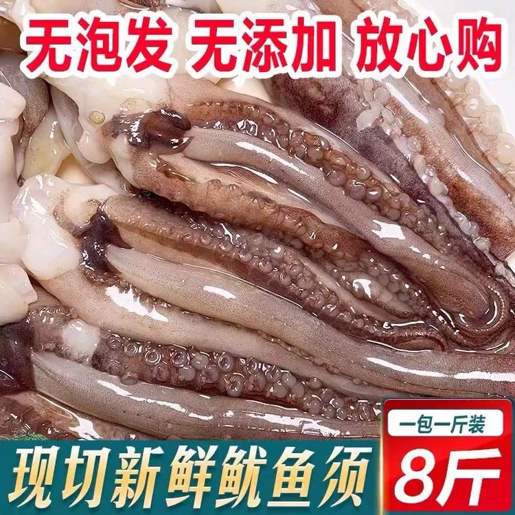 新鲜连云港批发鱿鱼须发8包 生鲜冷冻水产品脆嫩爽口火锅烧烤食材