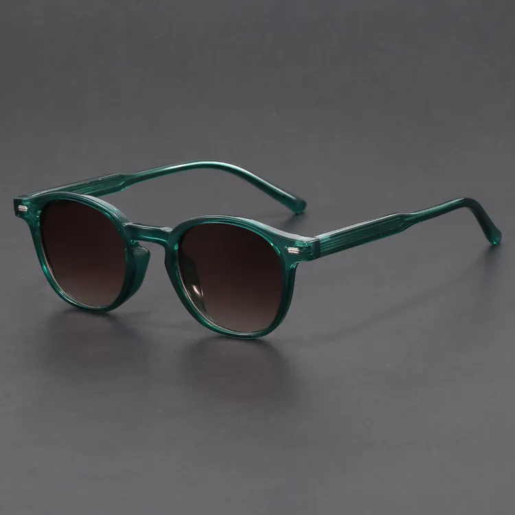 嵌绿松石感 复古港式果冻色小众ins渐变色高级感墨镜防紫外线眼镜