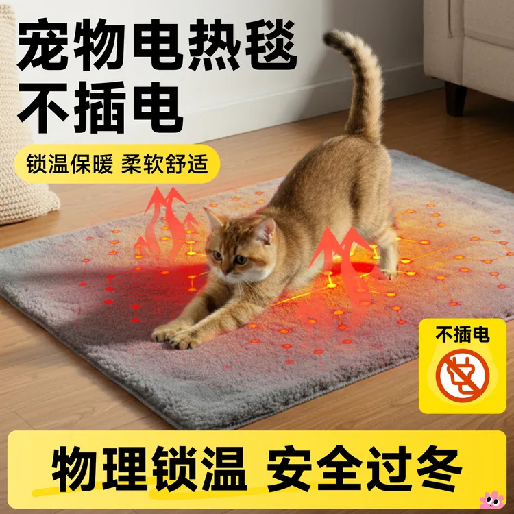 不插电加热垫无线宠物猫咪电热毯猫窝恒温流浪猫户外冬天保暖垫