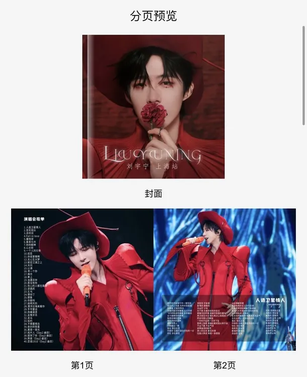 刘宇宁上海站歌词本（不支持7天无理由退货退款）