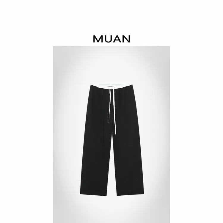 木岸MUAN：《亚马逊白边裤》定制静奢老钱白边休闲裤女CQ-MJ-F8386