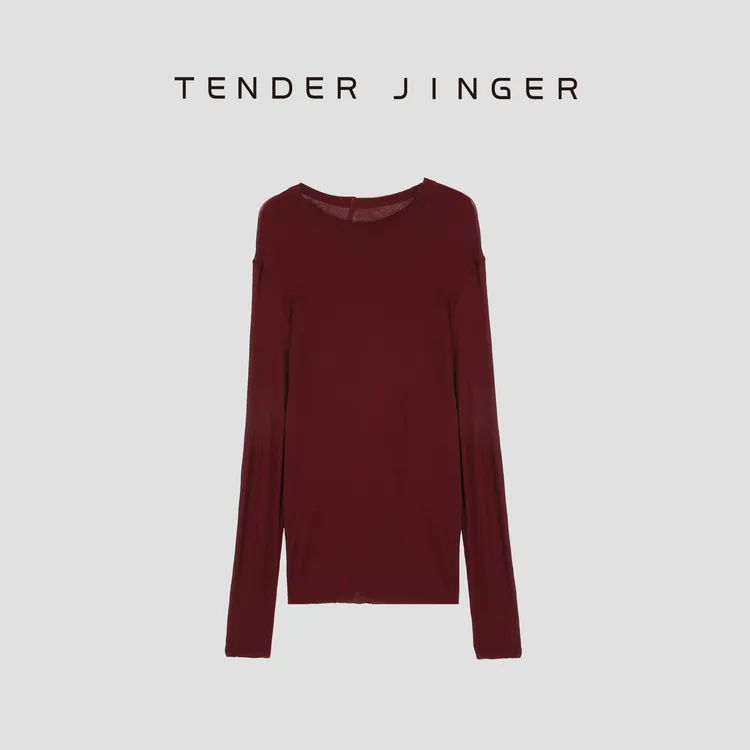 Tender Jinger混纺罗纹圆领针织T恤T51HYL80311