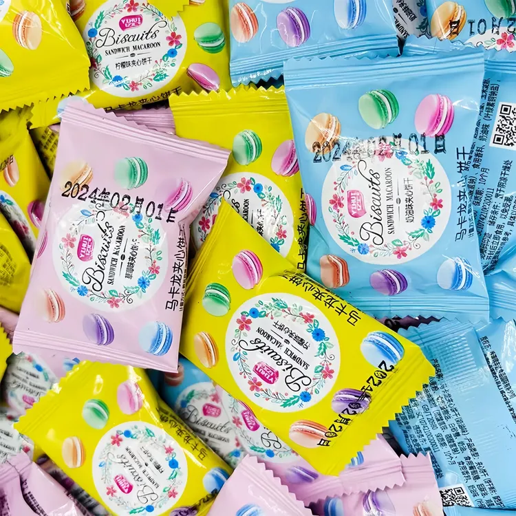  独立小包装马卡龙夹心饼干前台商务接待儿童学生奖励柠檬味饼干