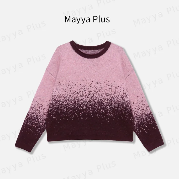 【彩虹甜心】Mayya Plus麦芽定制冬季渐变棉羊毛针织衫毛衣32547563
