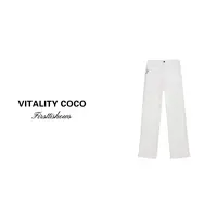 「VITALITY COCO」【coco白牛】直筒牛仔阔腿裤极简高腰显瘦长裤-1030
