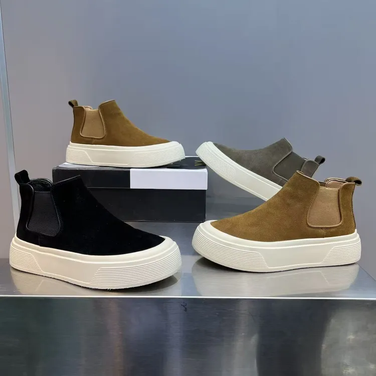2025秋冬新款男士轻奢风切尔西靴发泡软底增高短靴休闲百搭男鞋