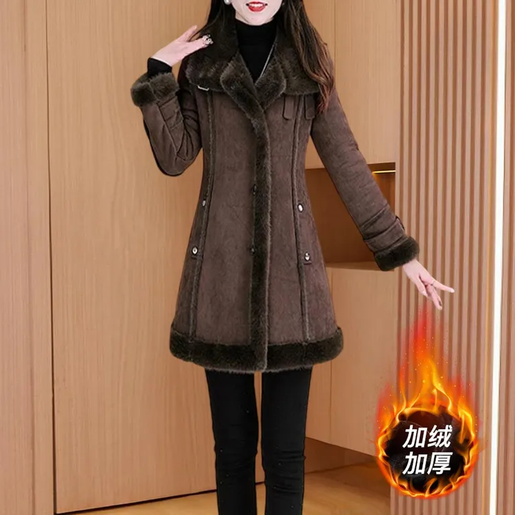 格纹贵夫人减龄毛呢外套秋冬2025今年新款中长款加绒加厚呢子大衣