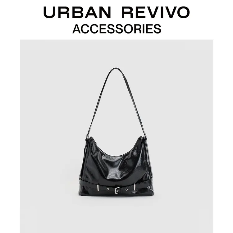 URBAN REVIVO2026秋季新款女士肌理感扣带单肩包26FAWBG0141#