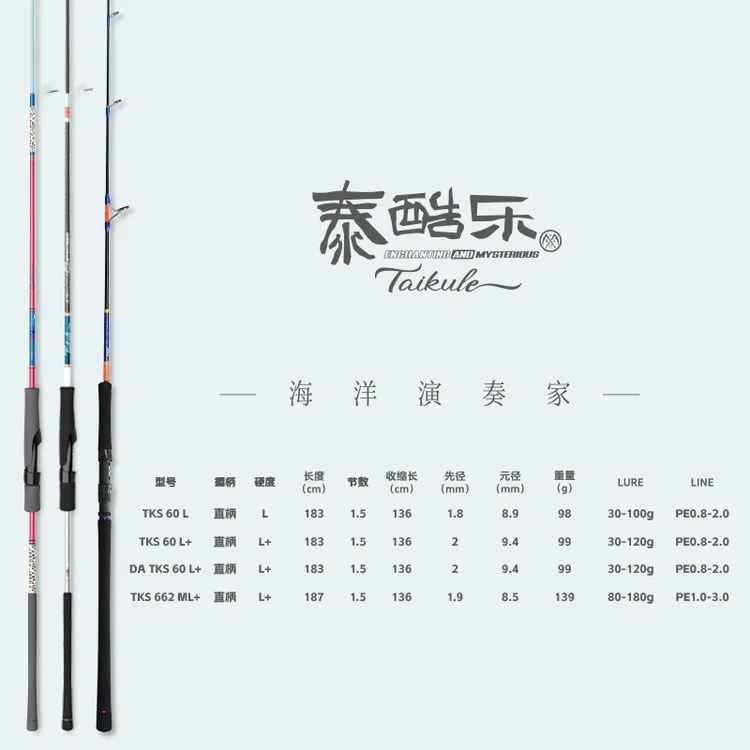 酷影KUYING泰酷乐轻型铁板竿轻铁竿船钓快抽竿刀鱼竿鲅鱼路亚竿