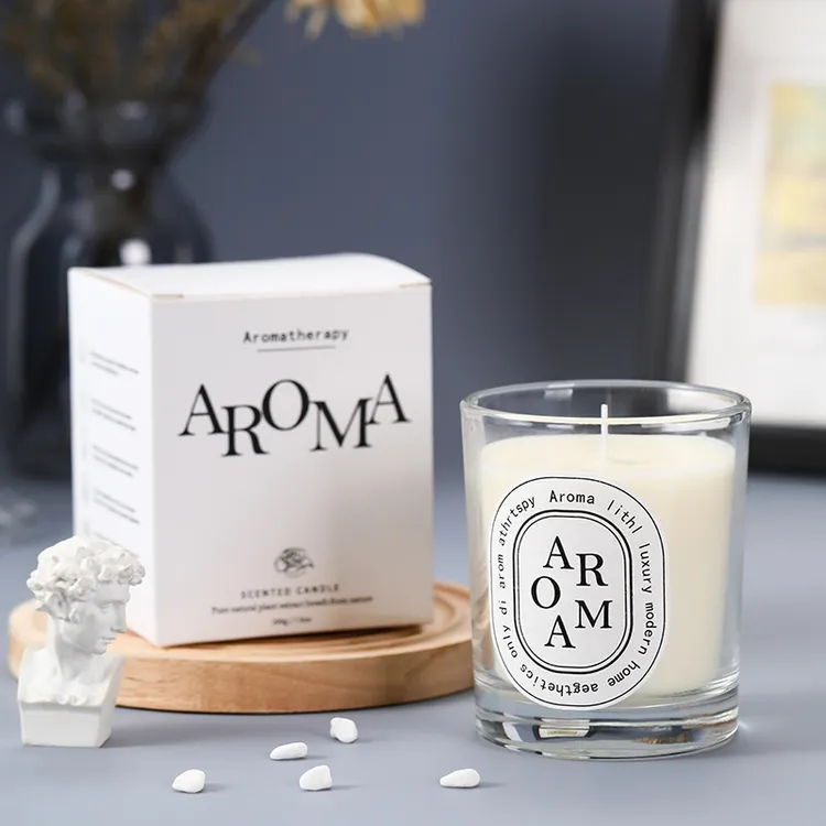 透明大豆蜡生日礼物玻璃杯氛围玻璃水杯香薰欧式跨境无烟蜡烛家用