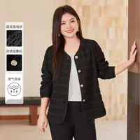 【小香风提花泡泡纱外套】MsShe大码女装2025秋宽松短款S~C2508029