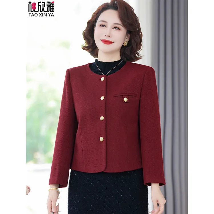 结婚礼服妈妈春秋外套中老年女装秋装喜婆婆婚宴装2025新款上衣服