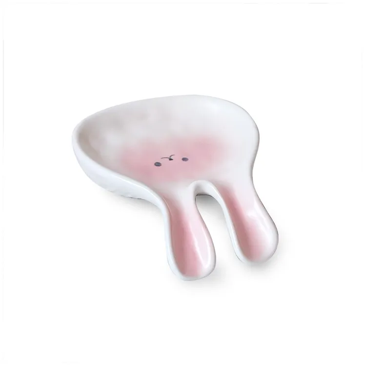 屿轩原创萌兔肥皂碟家用洗手间沥水肥皂盒小众女生首饰饰品收纳盘