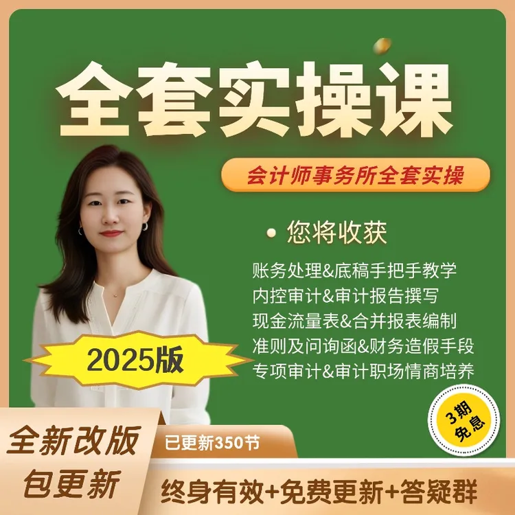 【安卓专拍】全套零基础会计师事务所实操课审计2025（含陪跑答疑）