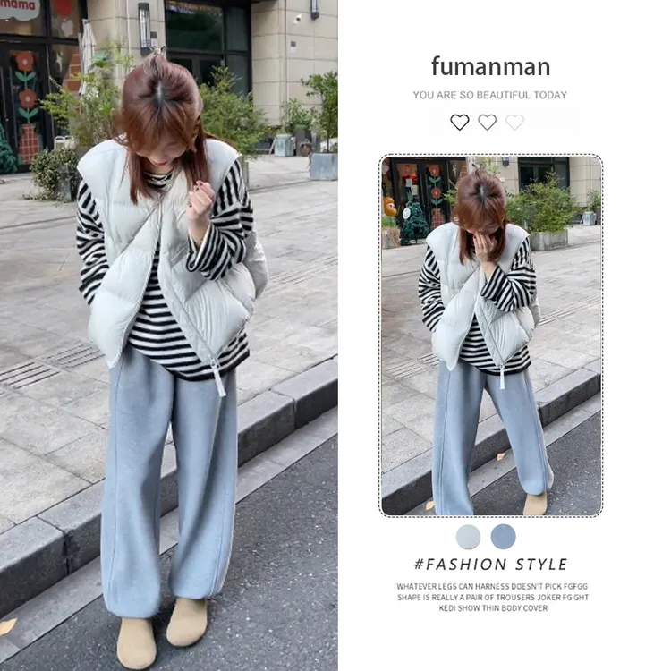 秋冬搭配一整套女2025新款韩版加厚棉服马甲上衣休闲裤三件套装