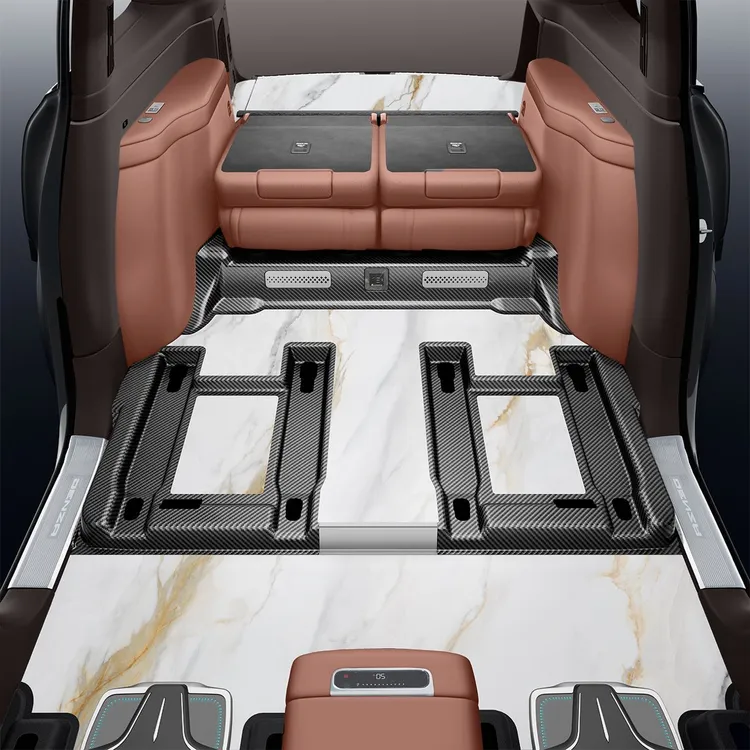 适用腾势N9航空铝5D套件地板汽车内饰改装用品无损安装脚垫地板