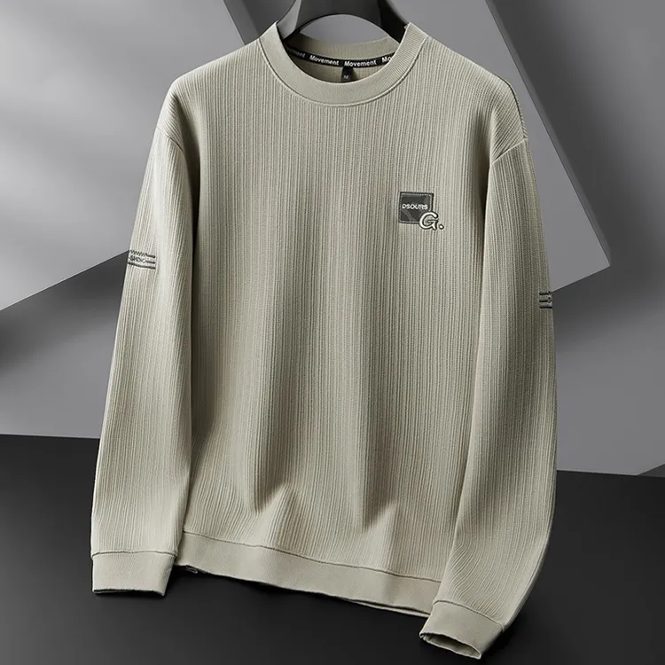 INGESARE秋季大码男士圆领休闲套头卫衣男宽松大码长袖打底卫衣