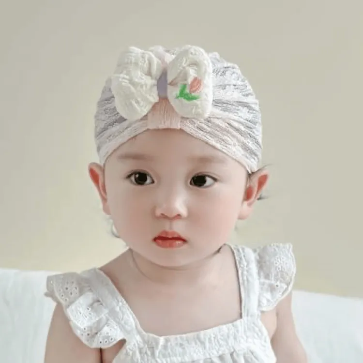 0-12月婴儿帽子春夏季新生儿薄款胎帽男女宝宝印度帽洋气囟门帽