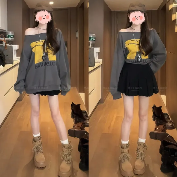 2025早秋新款纯欲松弛感性感风舒适防晒长袖上衣百搭修身短裙套装