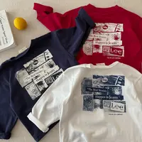 儿童T恤长袖秋季款男女童装潮牌上衣潮范韩版宝宝字母打底衫纯棉