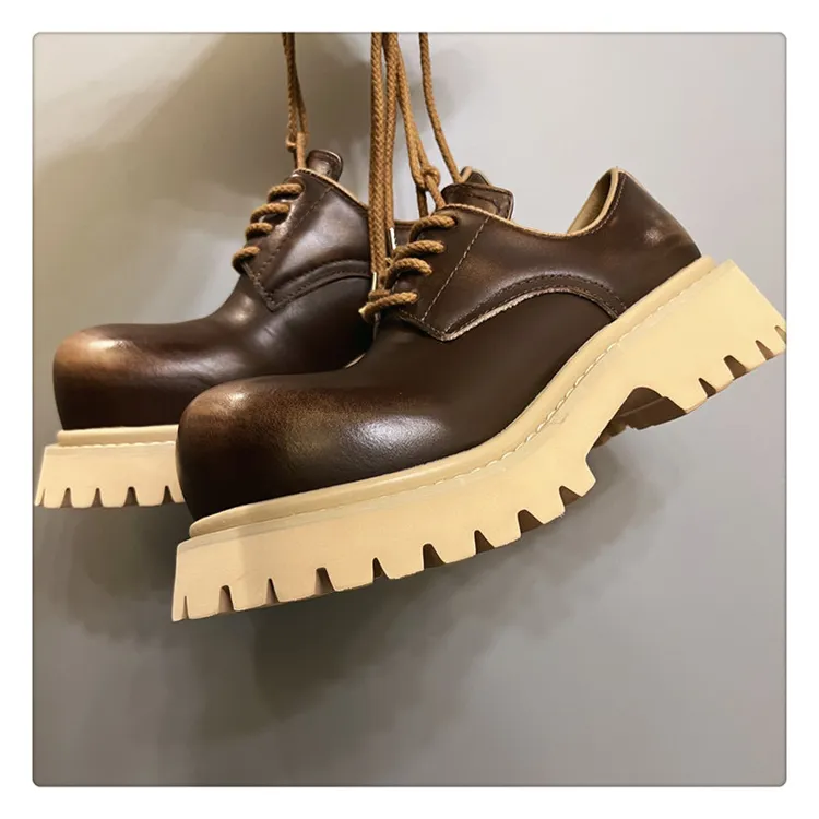 【qbqa官方正品】巴黎cleanfit情侣大头鞋厚底德比鞋男鞋女百搭米奇