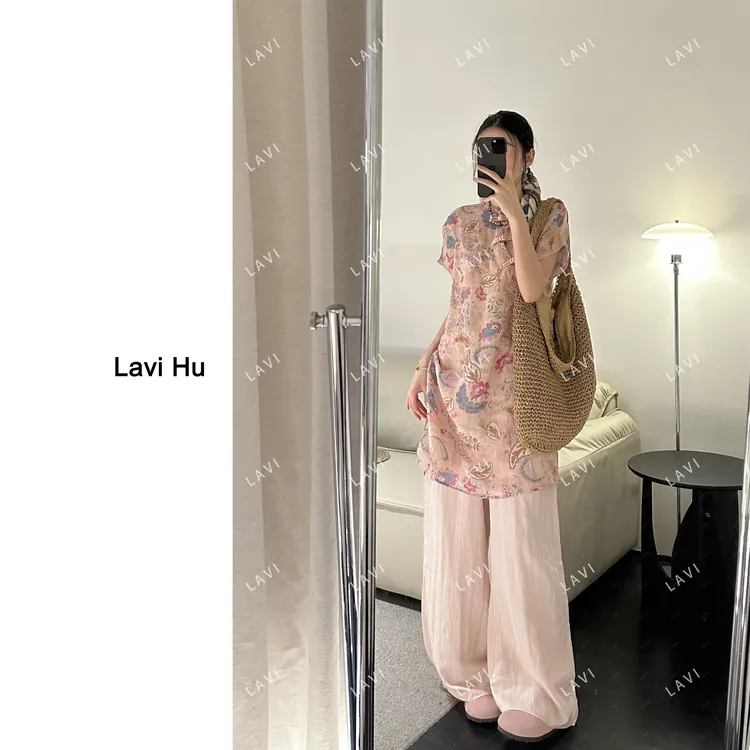 慵懒感日常 亚麻+莱赛尔 百搭松紧直筒裤纯色休闲裤8889