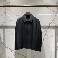 【溯源专场-皮衣】夹克领哑色皮衣外套6P223003