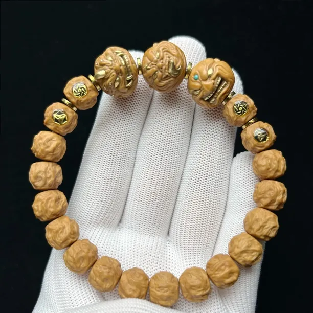 明珠阁【龙蛇之变4标3单颗】猴头核桃手串 原色全品毕业级 文玩手串