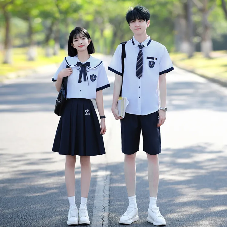 毕业季班服套装初中高中生学院风校服短袖衬衣中小学合唱团演出服