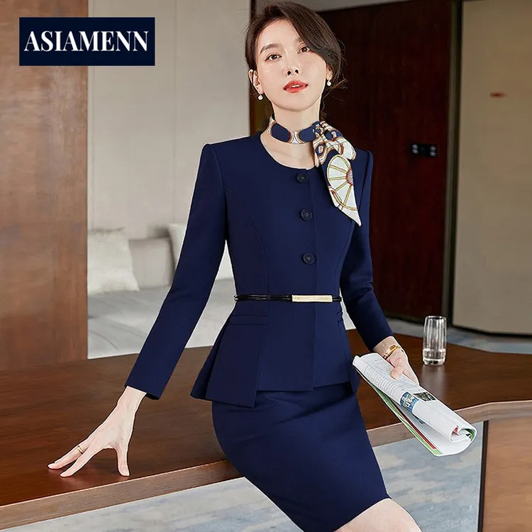 高端气质显瘦西装套装女2025秋冬季时尚酒店经理珠宝店前台工作服