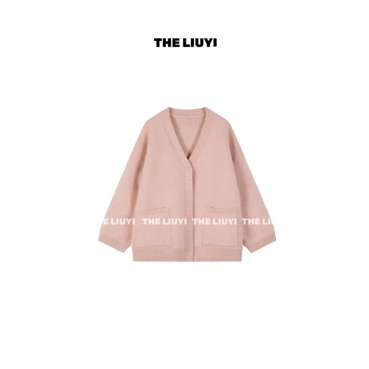 【LIUYI】重工兔毛混纺宽松大版毛衣外套59284