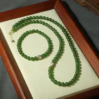 【凰一品】 俄料碧玉项链套装S925