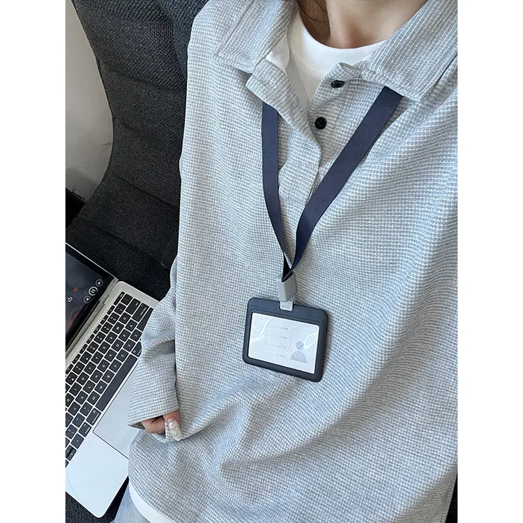 假两件华夫Polo领卫衣男春秋外穿美式打底衫cleanfit长袖T恤上衣