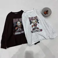 〖姐姐家〗2024秋款儿童萌娃穿搭加油版加菲猫印花打底衬衫lm7812