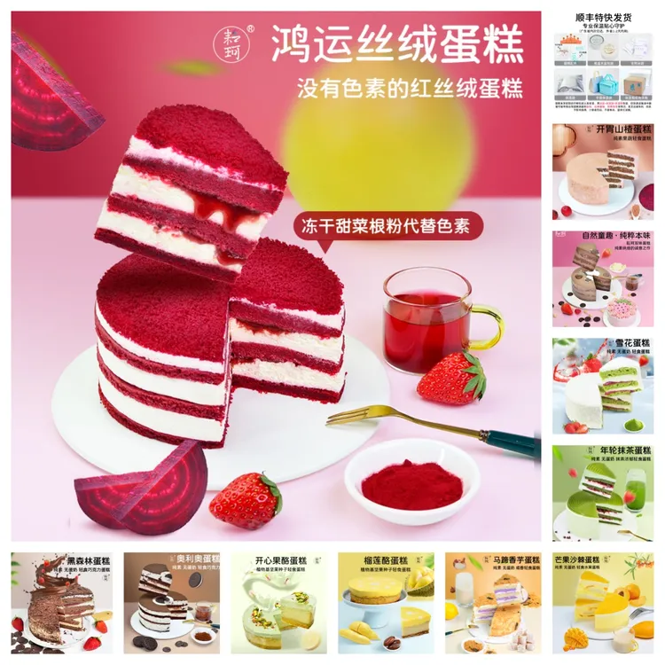 耘珂纯素蛋糕巴斯克全家福新鲜慕斯无蛋奶无五辛生日蛋糕发顺丰