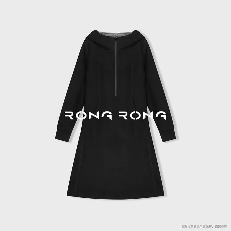 溶溶【时光诗墨】RONGRONG 莱赛尔醋酸山羊绒桑蚕丝卫衣裙2X5Q208L