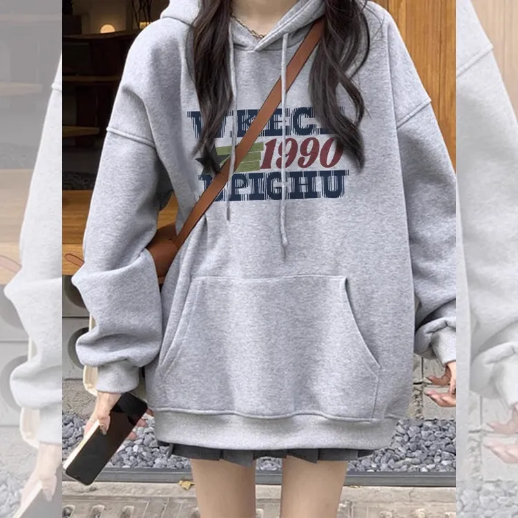 凯颂特大码300斤美式复古街头潮流卫衣男女秋冬新款宽松显瘦上衣