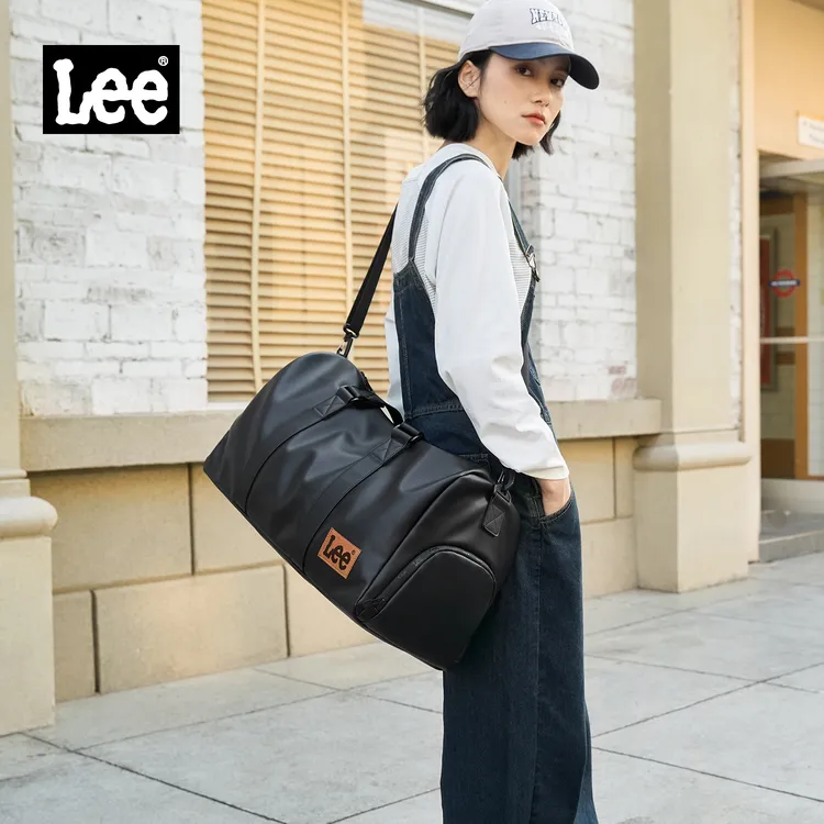 【送男友】Lee潮牌大容量男旅行干湿分离时尚潮流健身包皮质行李袋