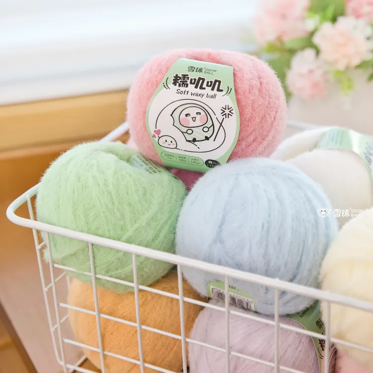 雪球diy手工编织糯叽叽织围巾帽子手套钩针棒针毛绒绒玩偶毛线团