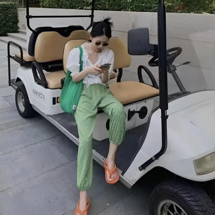 夏季薄款凉凉裤高腰灯笼裤冰丝透气束脚防蚊裤女宽松百搭裤九分