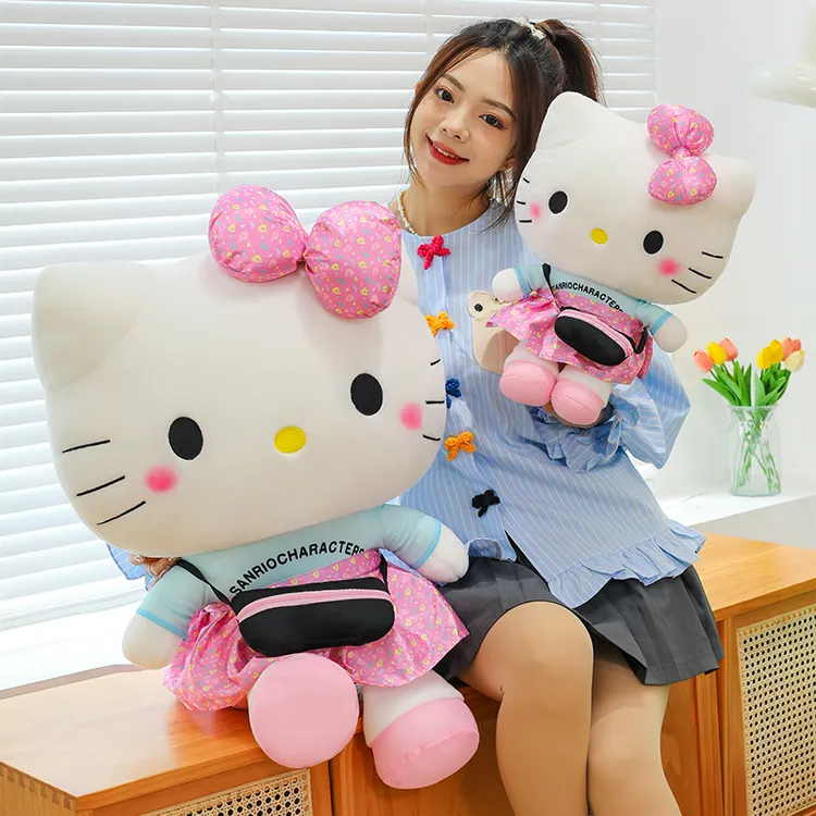 挎包猫咪HelloKitty公仔凯蒂猫玩偶郊游娃娃毛绒玩具生日礼物女孩
