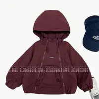 【小首尔】原版-现货-秋季男女童韩版休闲宽松户外连帽外套HBB7790