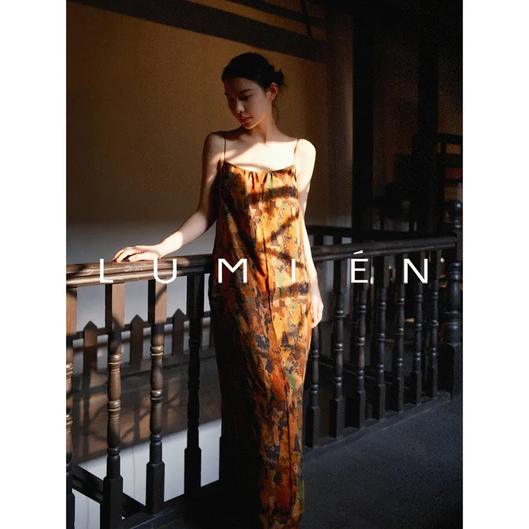 【LUMIEN】“东方鎏彩”桑蚕丝香云纱连衣裙LX5FRR123
