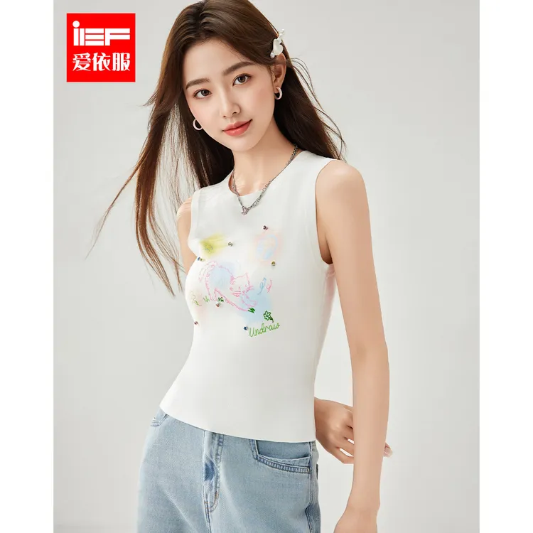 IEF/爱依服2025夏季新款性感辣妹风显瘦短款百搭减龄女毛织背心