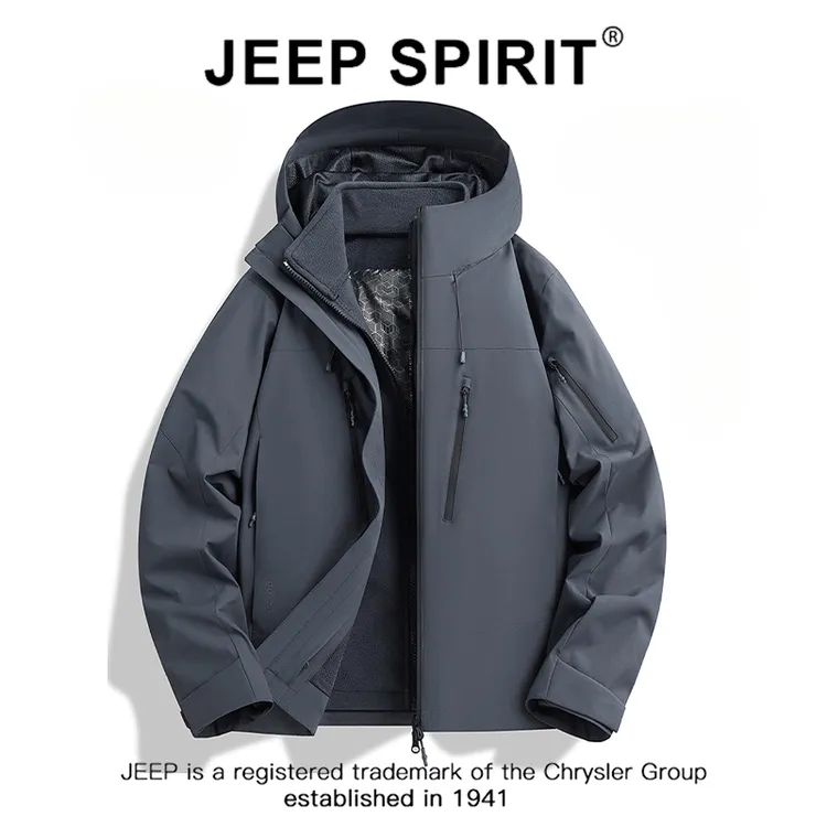JEEPSPIRIT吉普冲锋衣25新款春秋户外三合一爬山穿搭运动登山外套
