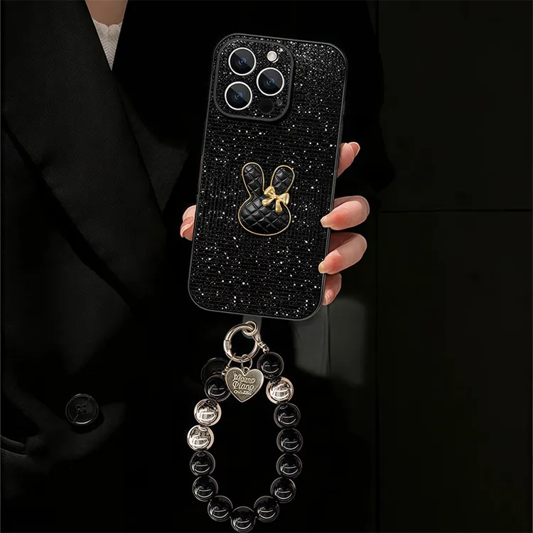 高颜值兔子闪片适用VIVO苹果16荣耀OPPO华为P70小米手机壳ZX00552