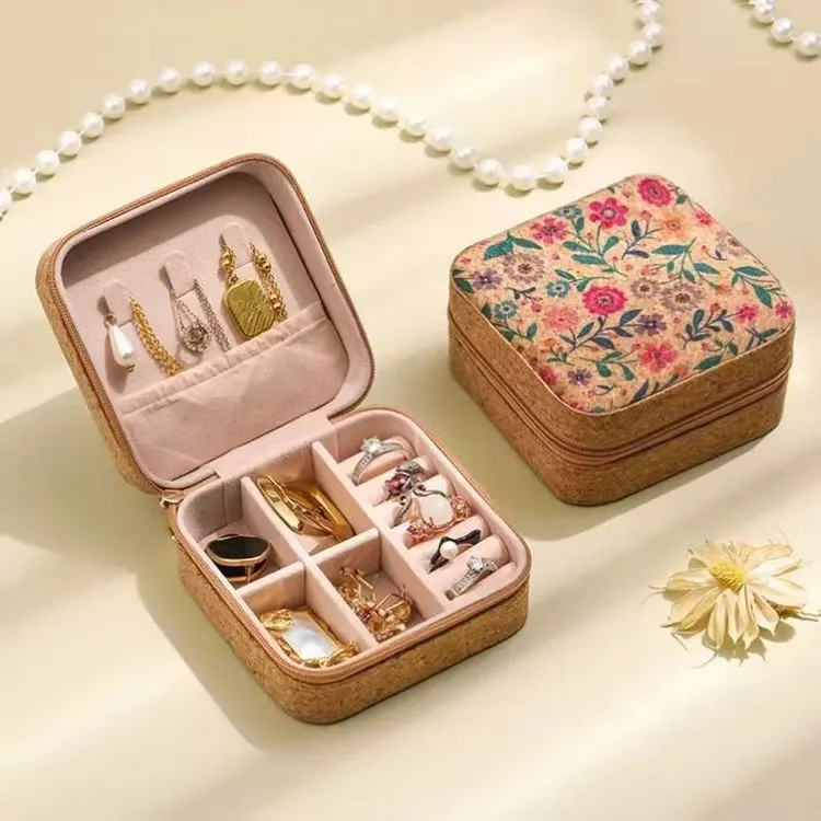 首饰盒/箱 小碎花图复古民族风高档小首饰盒分格饰品盒