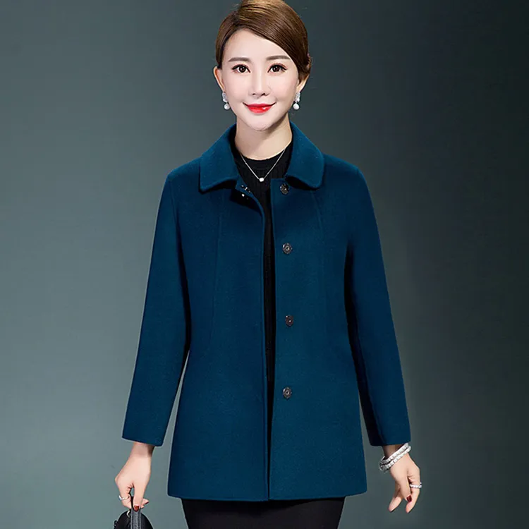 羊毛呢大衣女装2024秋冬新款双面羊毛大衣气质休闲毛呢外套中长款